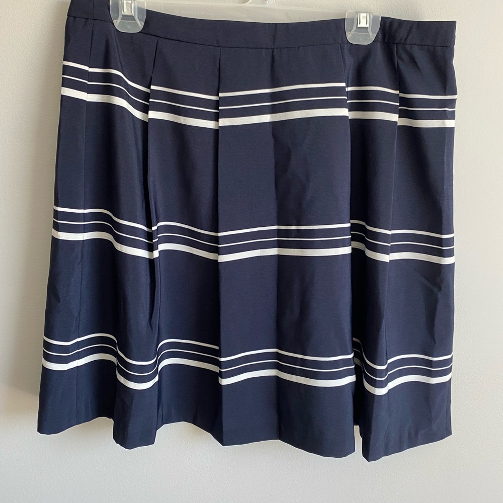 The Limited Striped Pleated Navy Skirt size large
